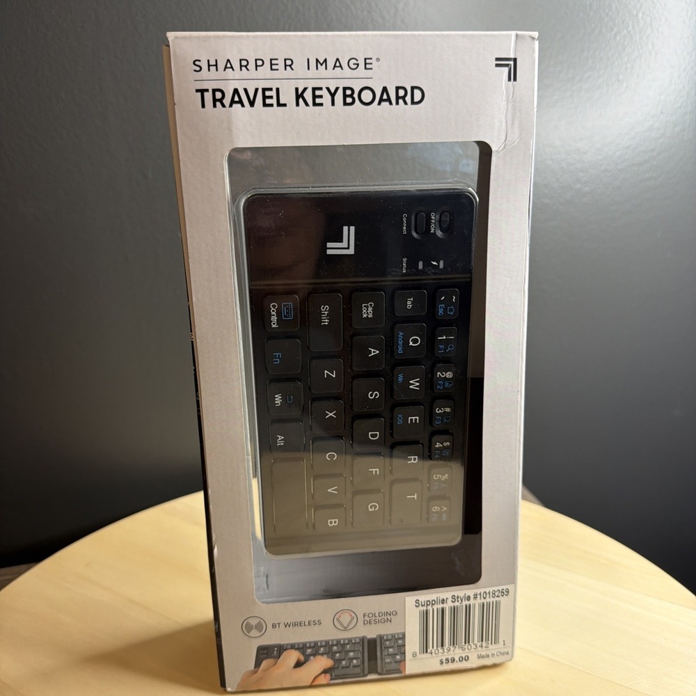 Sharper Image Travel Keyboard Folds BT Wireless Rechargeable